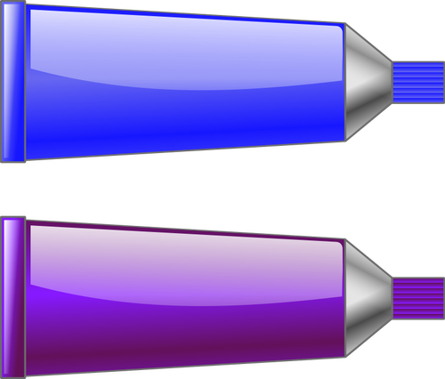 Vector drawing of blue and purple colour tubes