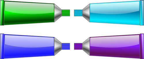 हरे, नीले, बैंगनी और सियान रंग ट्यूब की छवि