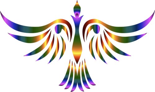 Färgglad abstrakt tribal fågel illustration