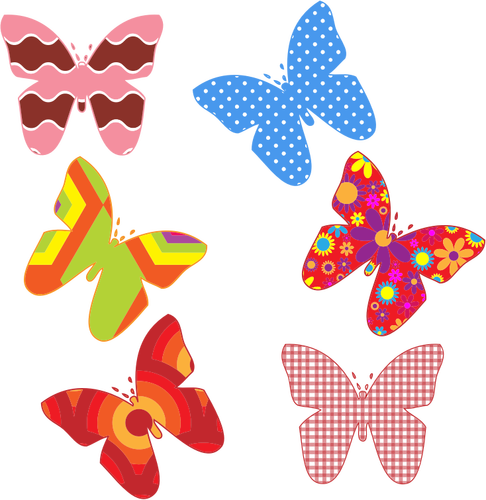Renkli kelebek desenleri