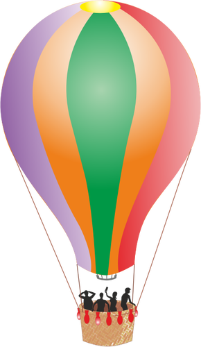 Hot air balloon with people
