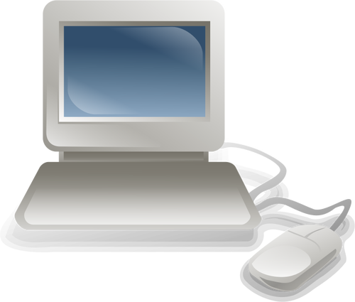 Computer con tastiera e mouse illustrazione vettoriale