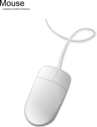 Vektor Klipart tenký bílý PC myši