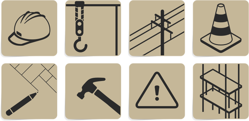Vector de desen de set de simboluri de site-ul construcţii