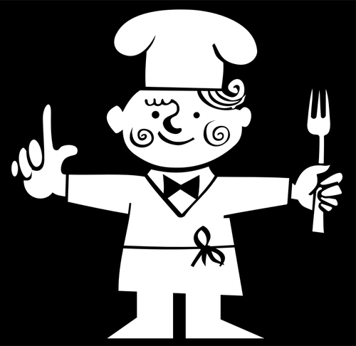 Chef-kok pictogram vector tekening
