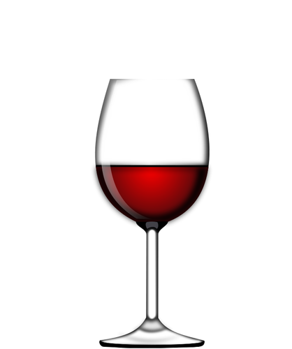 Halvt glas rött vin vektorbild