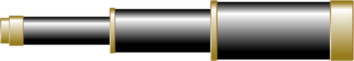 Векторные картинки черный Подзорная труба с кольцами латуни