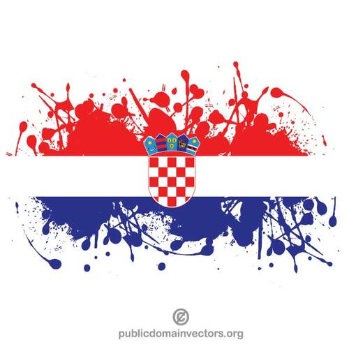 Drapeau de la Croatie à l’encre éclaboussures
