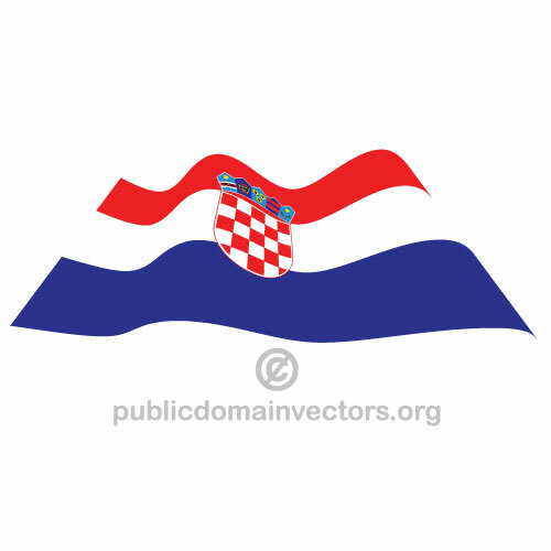 Ondeando la bandera croata vector