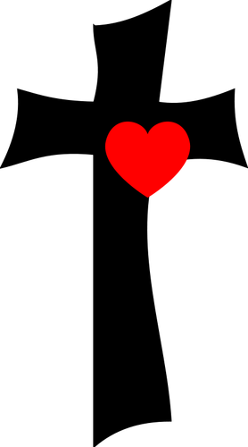 Krysse med hjertet vector illustrasjon