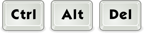 Kombinacja klawiszy Ctrl + Alt + Delete wektor clipart