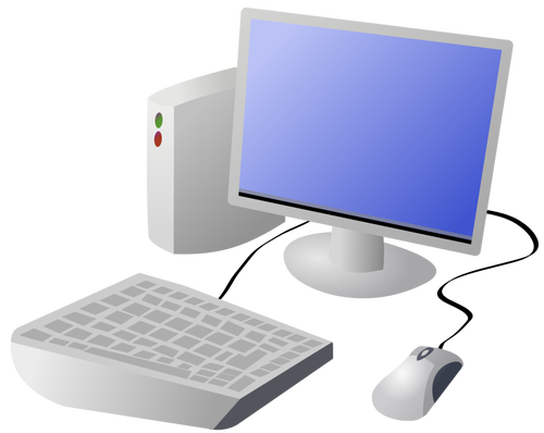 Cartoon desktop computer vector image