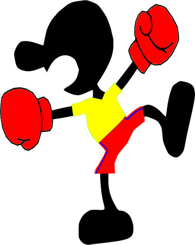 Vector illustration of guy with boxing gloves