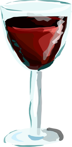 Rode wijnglas tekening