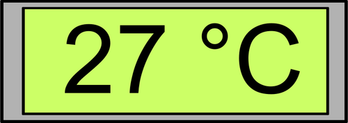 Digitale temperatuur displaybeeld "27 graden" vector