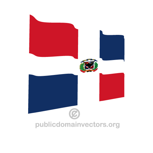 Vektör Dominik Cumhuriyeti bayrağı sallayarak