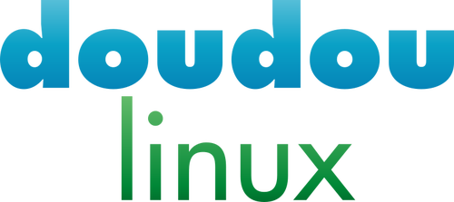 Doudou Linux wedstrijd embleembeeld vector
