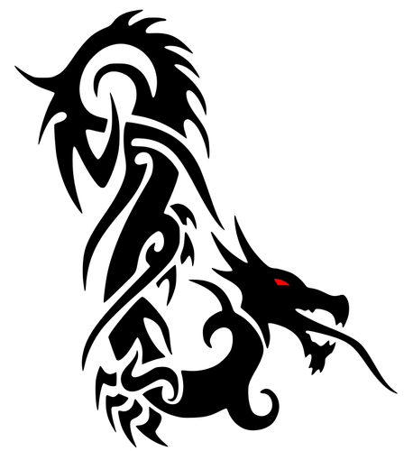 Rote-Augen-Drachen-Silhouette-Vektor-Bild