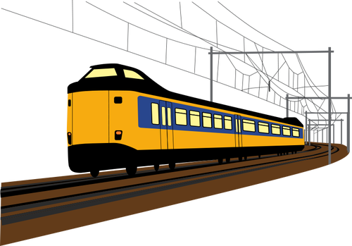 Żółty pociąg grafiki wektorowej