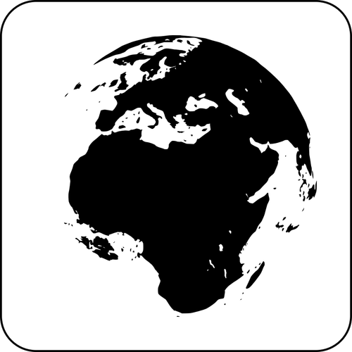 Vektorigrafiikka mustavalkoisesta Maa-kuvakkeesta