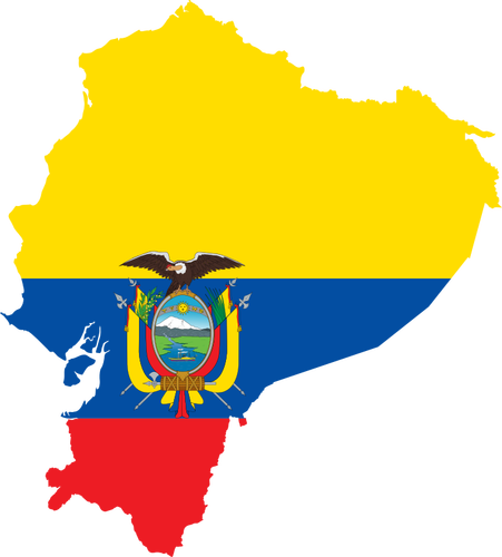 Mapa Ekvádoru vlajka