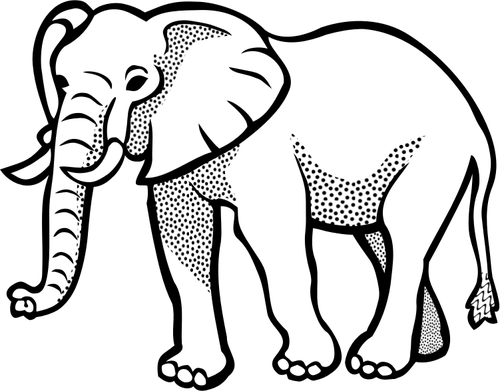 Vector illustration of spotty elephant