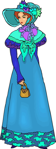 Elegant lady in blue