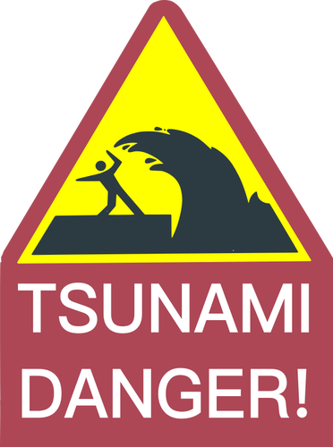 Tsunami-Warnschild