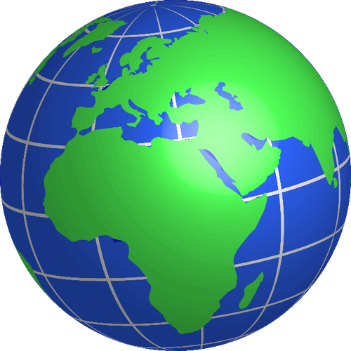 Maapallo euroopan, Afrikan ja Lähi-idän vektoripiirustus