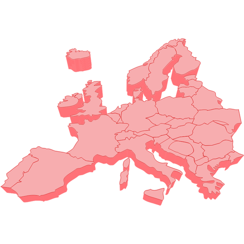 Vektorgrafikk utklipp av 3D-kart av Europa