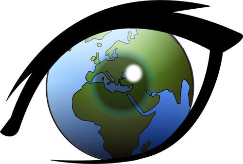 Globe terrestre dans le œil vector images clipart