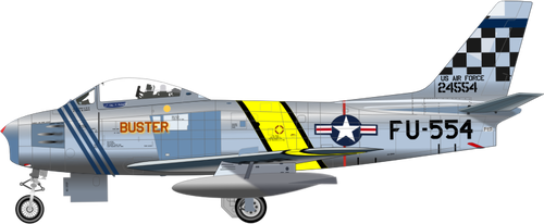 North American F-86 Sabre letadlo vektorové kreslení