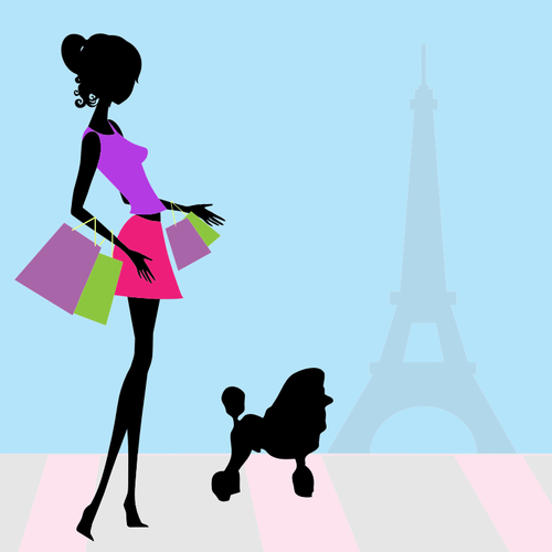 Žena, nakupování v Paříži