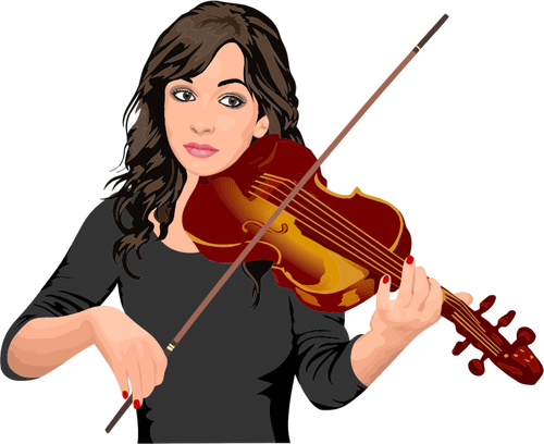 Retrato de mujer violinista