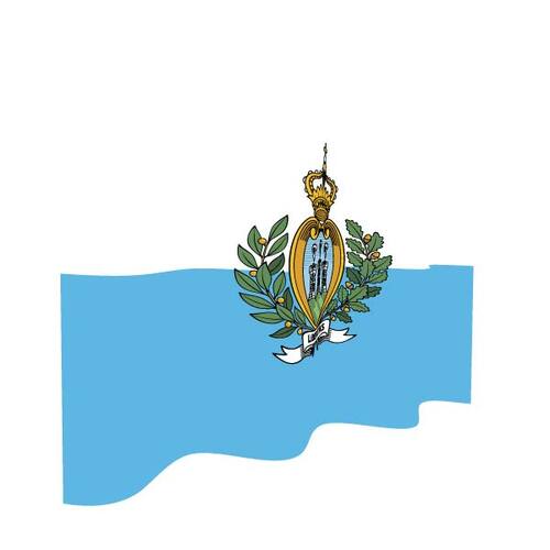 Ondulado bandeira de San Marino