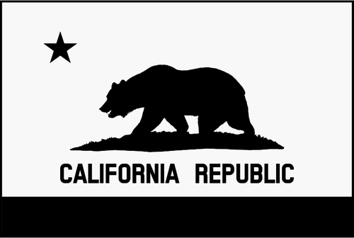 カリフォルニア共和国のベクトル画像のグレースケールの旗