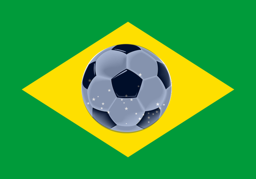 Brasilien Flagge Fußball-Vektor-Bild