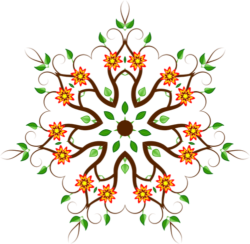 Diseño de árbol floral en forma de flor grande