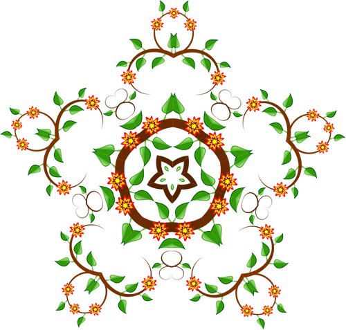 Illustration of star-shaped floral element