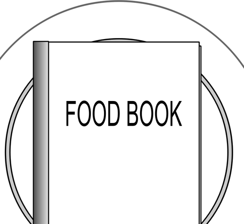 Vektor-Illustration von Essen-Book auf einem Teller