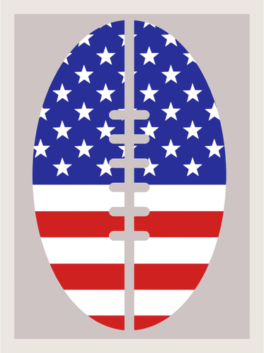 Флаг США внутри силуэт футбола