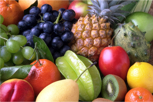 Vector afbeelding van smorgasbord van vruchten