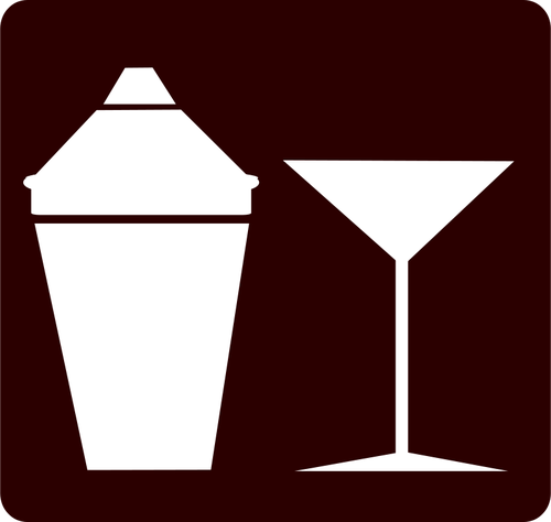 Ange cocktail shaker och glas vektorbild