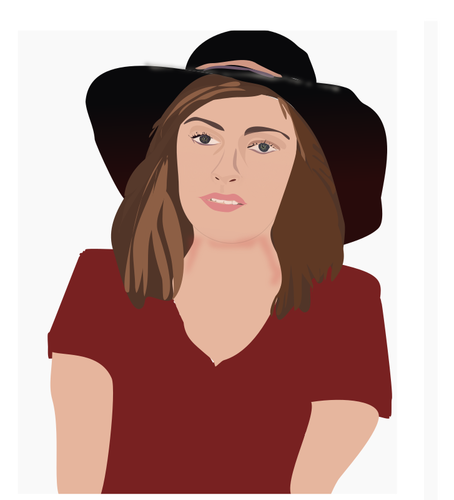 Lady with hat portrait