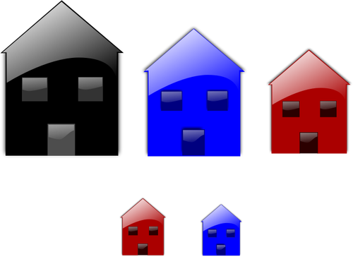Векторное изображение глянцевый домашних икон