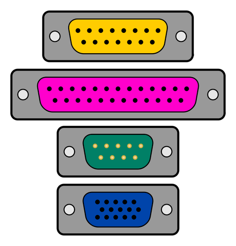 Game portu VGA konektory vektorový obrázek