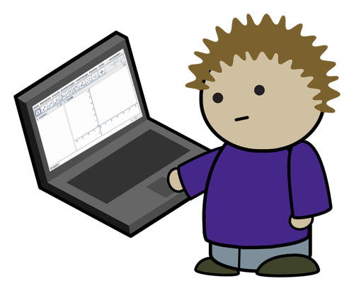 Matematik laptop ile çocuk