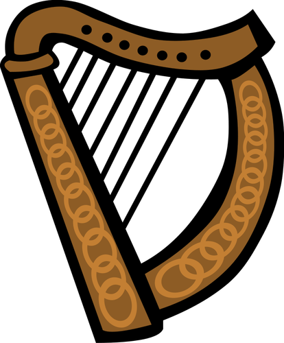 Grafika wektorowa z harfa celtycka
