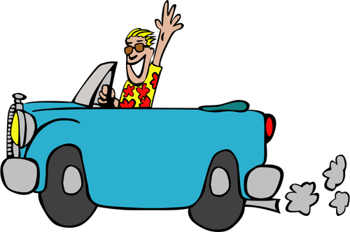 Driving a car illustration