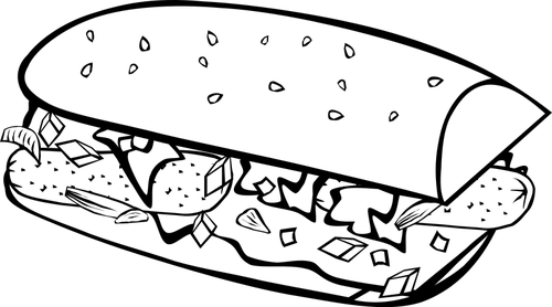 Onderzeese sandwich vector tekening